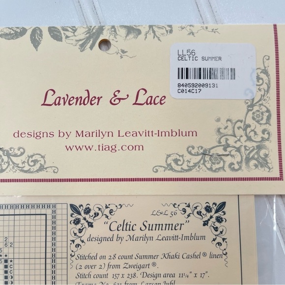 Lavender & Lace Celtic Summer Vintage Cross Stitch Pattern - Picture 6 of 6